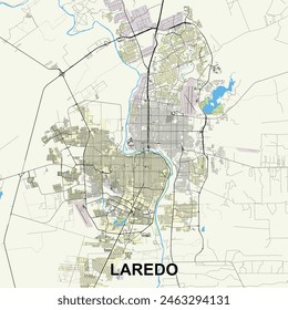 Laredo, Texas, USA map poster art