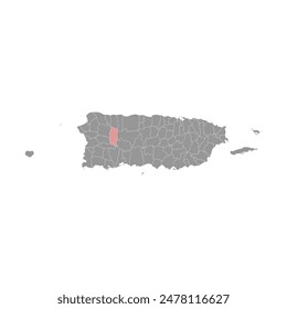 Lares map, administrative division of Puerto Rico. Vector illustration.