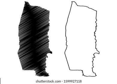 Lares municipality (Commonwealth of Puerto Rico, Porto Rico, PR, Unincorporated territories of the United States) map vector illustration, scribble sketch Lares map