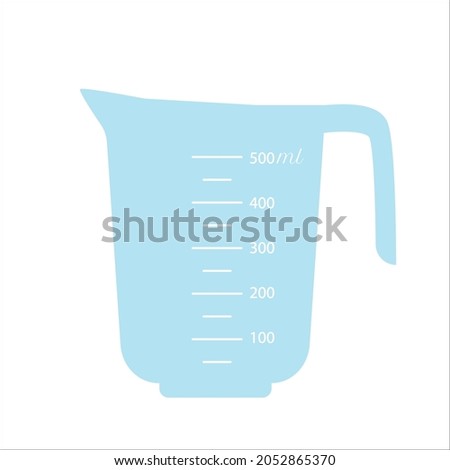 Large 0.5 liter measuring beaker. vector illustration
