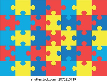 Large 35-piece puzzle. Colorful puzzle. Autism colors