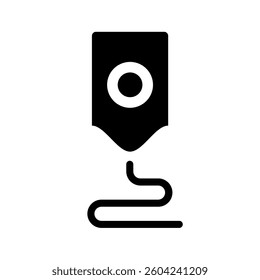A large 3D printer symbol in the center. Isolated black symbol. Vector illustration on white background