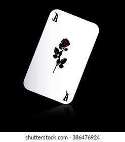 large abstract ace with image of flower