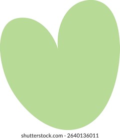 A large abstract heart shape with smooth edges in a flat style. The heart form is simple and bold, emphasizing its gentle curves. Cartoon vector illustration.