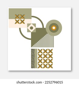 Large Abstract mid century modern wall art. Geometry shapes wall print with modern style. Good for home decor, art deco, wallpaper, wall decorations.