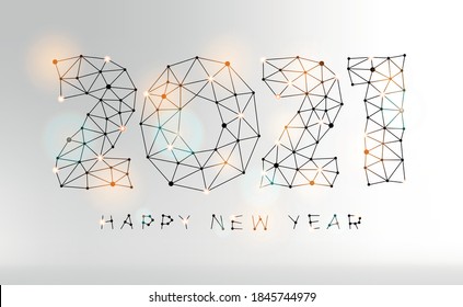 Large abstract numbers 2021 upcoming new year - illustration