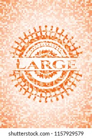 Large abstract orange mosaic emblem