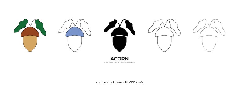 icono de tipo vectorial de bellota grande