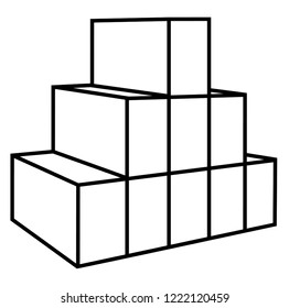 Large Aerated Concrete Blocks. Vector flat outline icon illustration isolated on white background.