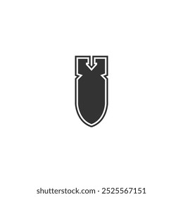 Una Grande bomba de aire en color gris oscuro con un contorno, una mina Grande, un ícono de proyectil. Iconos de línea de Vector relacionados con bombas. Incluye iconos como la mina, bomba Aéreas, proyectil, explosión nuclear, armas y más