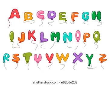 Large alphabet balloon cartoon vector illustration