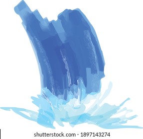 Gran cantidad de agua que es vertida y salpicada sobre el impacto