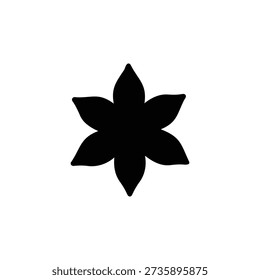 Large aniseed silhouette vector flat illustration design.