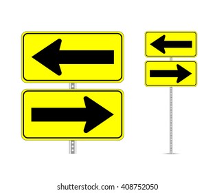 Large arrow one direction traffic sign vector  