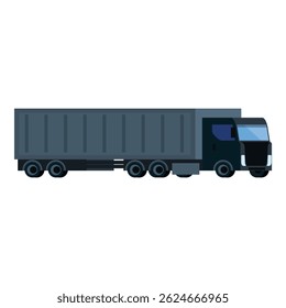 Grande caminhão articulado está transportando mercadorias em um grande contêiner