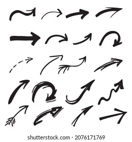 Large assembly of different arrows, many sizes of symbols - illustration