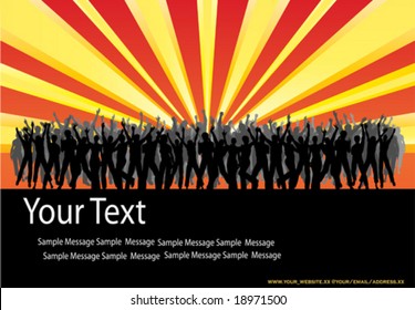 Large Audience Cheering Success Vector Background
