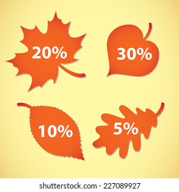 Large Autumn sale. Vector illustration. Set
