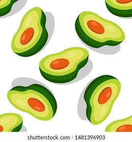 Large avocado seamless pattern. For printing, fabrics or paper, veganism or packaging for raw materials. Healthy eco fruit. For the design of cafes or social networks for vegans. White background