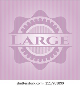 Large badge with pink background