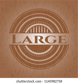 Large badge with wood background