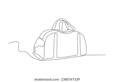 A large bag for carrying clothes. Baggage one-line drawing