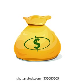 A large bag of money with dollar sign, vector illustration
