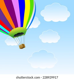 large balloon in blue sky,vector illustration