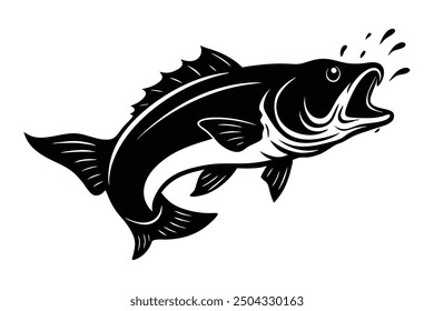 A Large Bass Fish: Detailed Vector Illustration Art for Printable Graphics Design