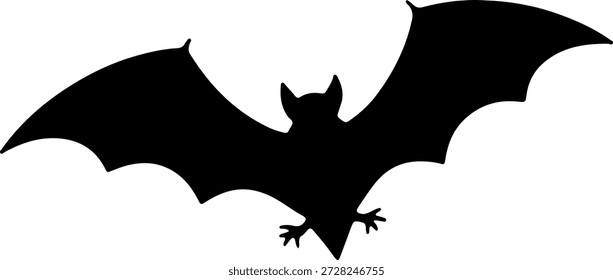 Grande silueta de murciélago volando con alas extendidas