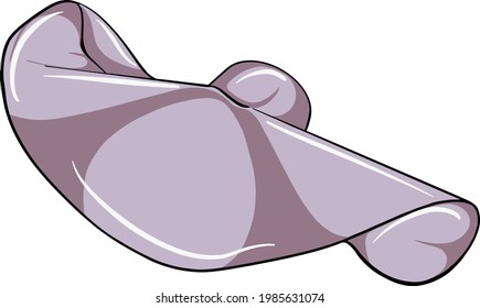 Grosser Strandhut. Die Farbe ist lila. Frauenzubehör. Ein Sommerzubehör. Vektorbild.