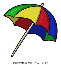 Grosser Sonnenschirm, mehrfarbiger Regenschirm, Vektorgrafik, Design-Element