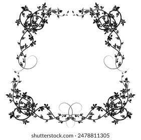 large beautiful frame with climbing hop plants. vector stock image