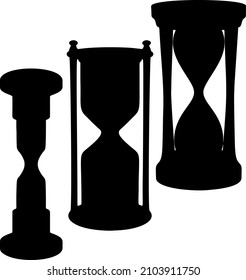 Large and beautiful hourglass. Vector image.