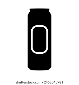 A large beer can symbol in the center. Isolated black symbol