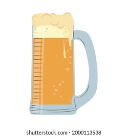 dibujos animados de un icono de bebida fría con cerveza grande