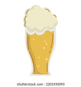 large beer glass icon isolated