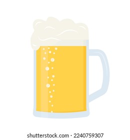 large beer mug with foam icon- vector illustration