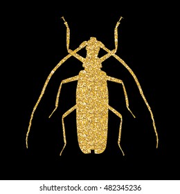 Large Beetle Silhouette Vector Illustration EPS10