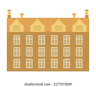 Gran casa beige de estilo plano