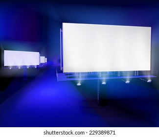 Grandes carteles publicitarios. Ilustración vectorial.