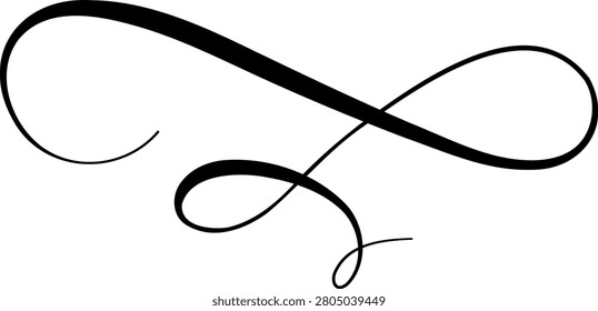 Large black calligraphic flourishes and loops spanning white background; decorative, elegant ornamental design for invitations.