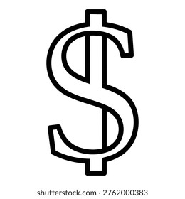 Large black dollar sign currency symbol