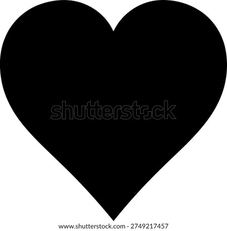a large black heart shape on a plain white background, used as a symbol for love or affection