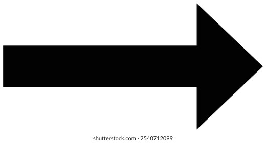 A large black icon with a solid long arrow pointing to the right on a white background.