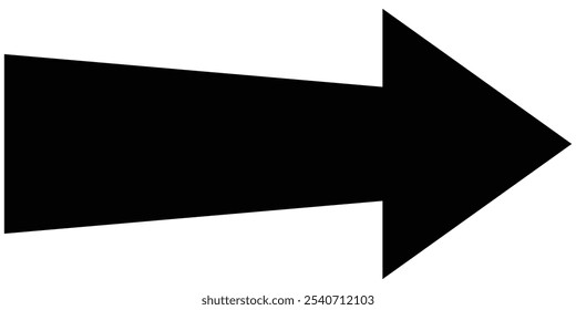 A large black icon with a solid long arrow pointing to the right on a white background.