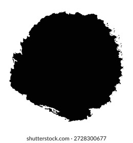 Um grande borrão de tinta preta sobre um fundo branco, criando um efeito visual arrojado e dramático. O borrão tem forma irregular e uma aparência áspera e texturizada, dando-lhe uma sensação dinâmica e expressiva. O contraste entre a tinta preta e o fundo branco cria um impacto visual impressionante, tornando essa imagem perfeita para uso em aplicações artísticas e de design.