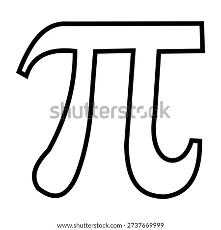 A large black mathematical symbol for pi, outlined in a simple style, on a pure white background.