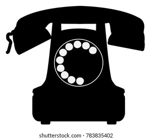 A large black old fashioned typical telephone Icon