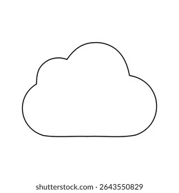 A large black outline cloud symbol on the center. Vector illustration on white background
